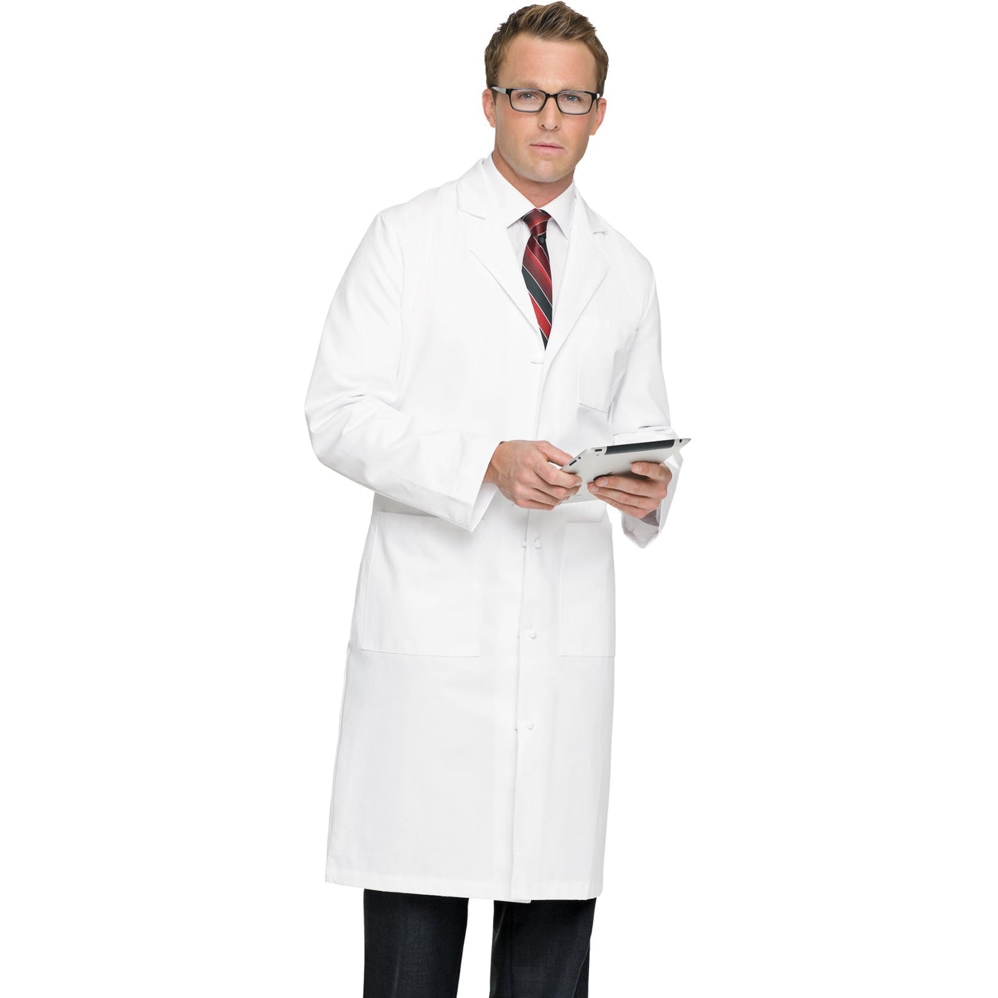 Landau Essential Lab Coats Men's Three-Pocket 100% Cotton 43.5" Full-Length Lab Coat