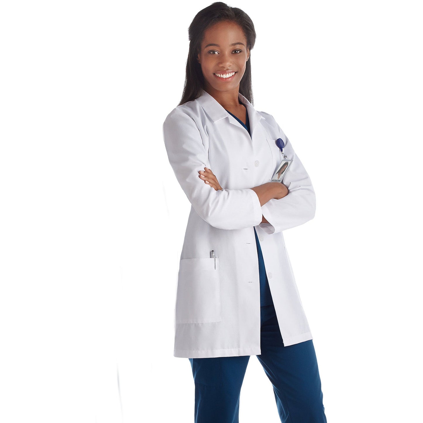 Meta Meta Labwear Women's Three-Pocket 33" Slim Mid-Length Lab Coat