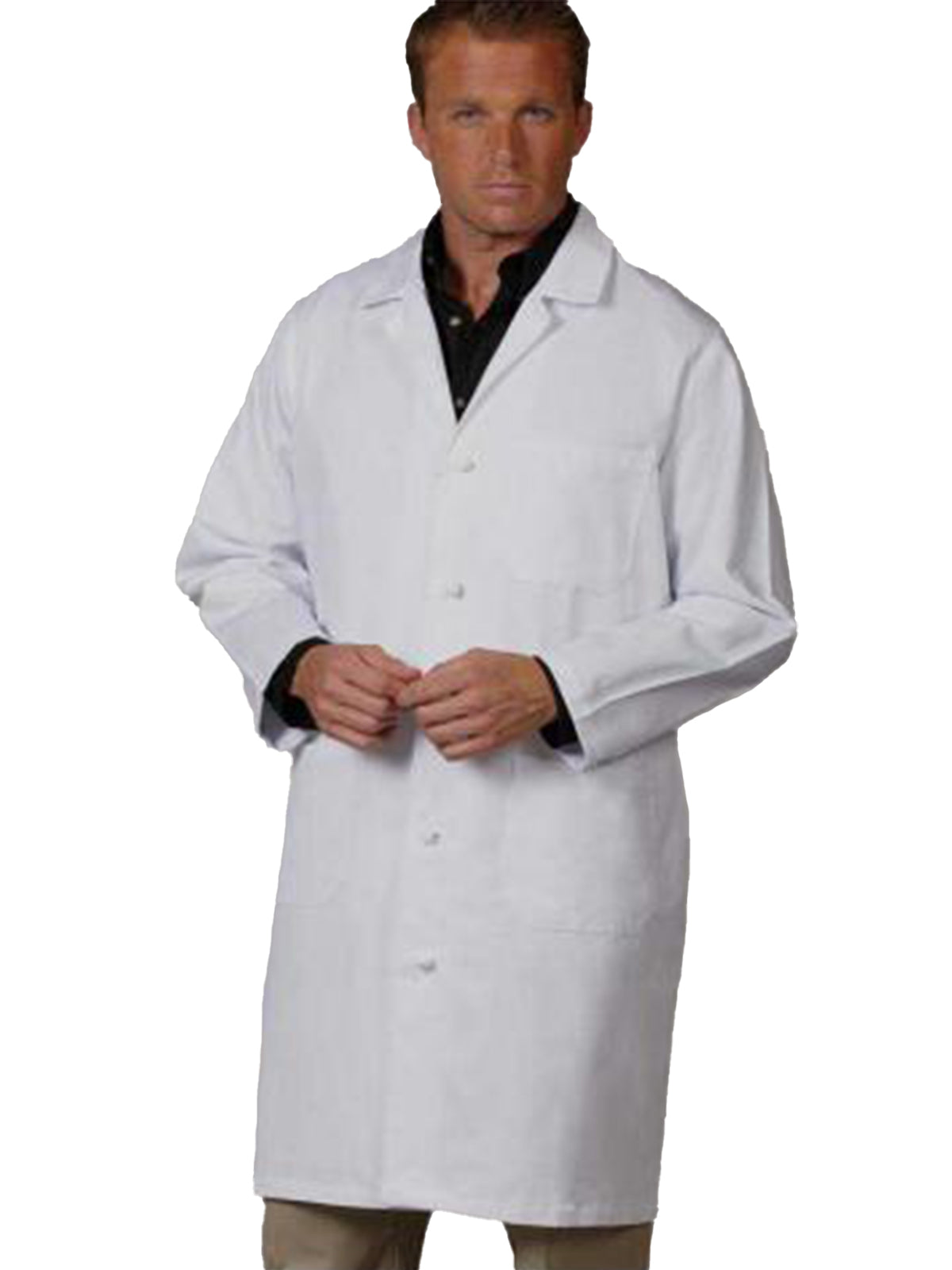 Fashion Seal Unisex Three-Pocket 41" Full-Length Knot Button Lab Coat