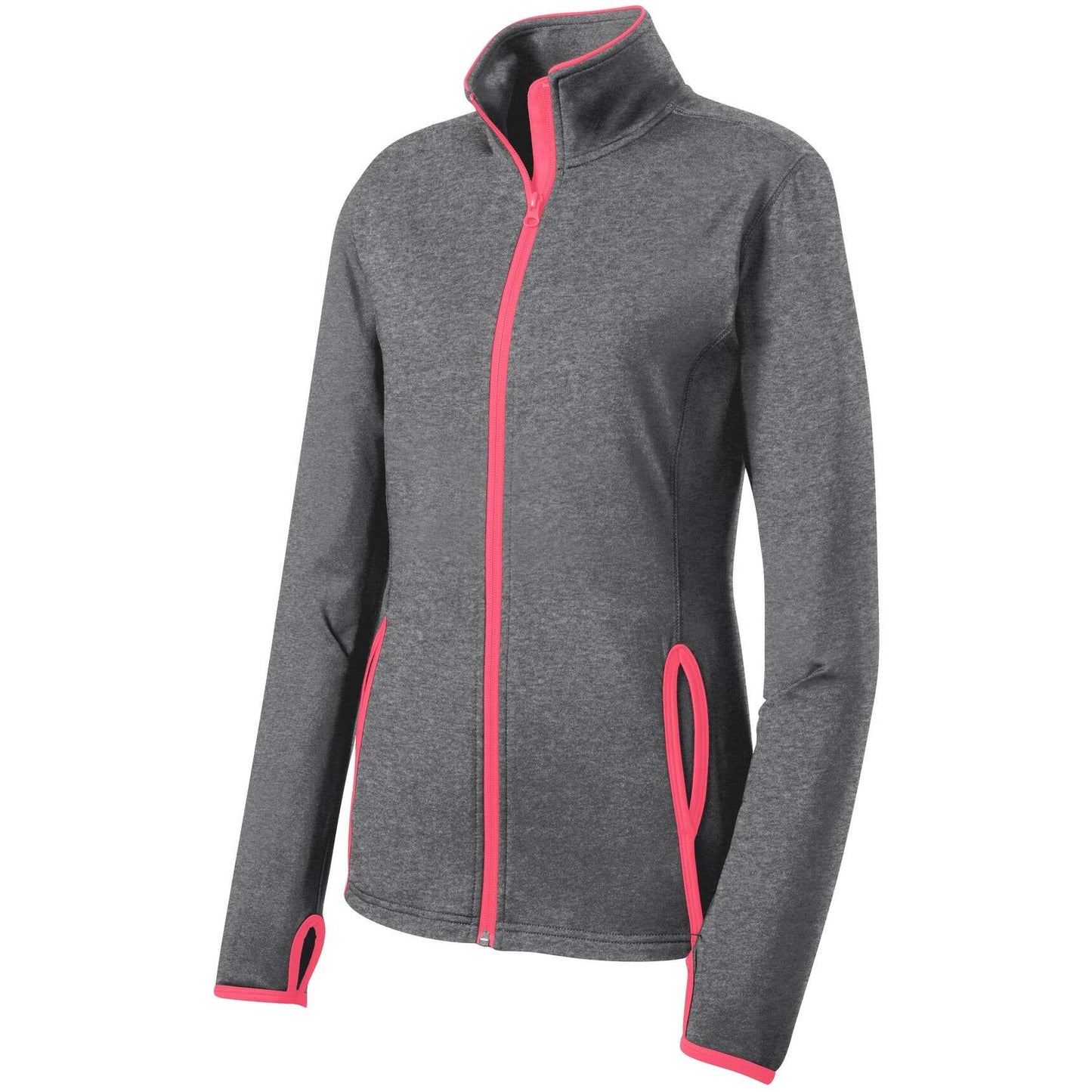 Breast Cancer Sport-Tek®  Women's Sport-Wick®  Stretch Contrast Full-Zip Jacket