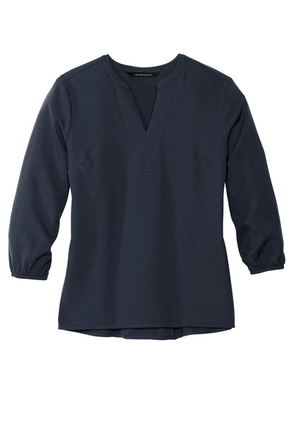 Mercer+Mettle Women's Stretch Crepe 3/4-Sleeve Blouse