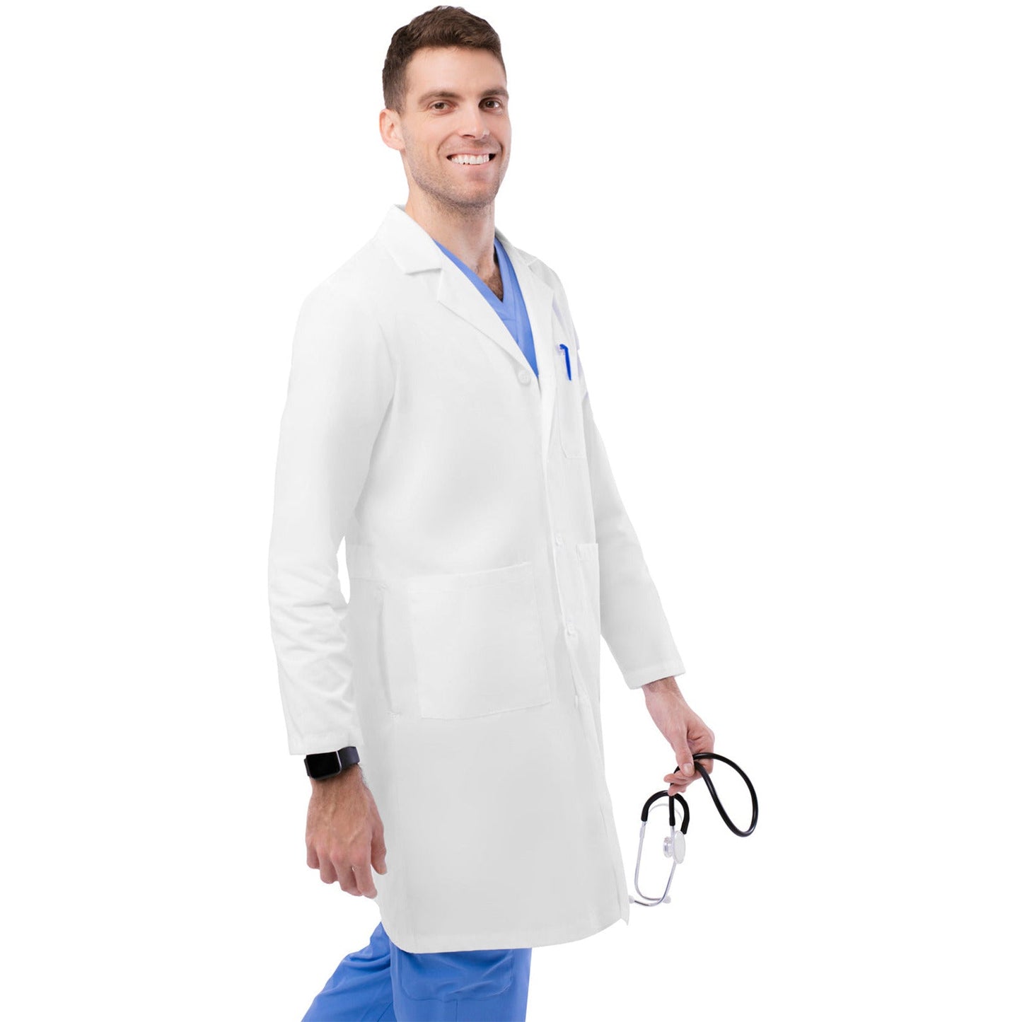 Adar Universal Unisex Four-Pocket 39" Midriff Lab Coat