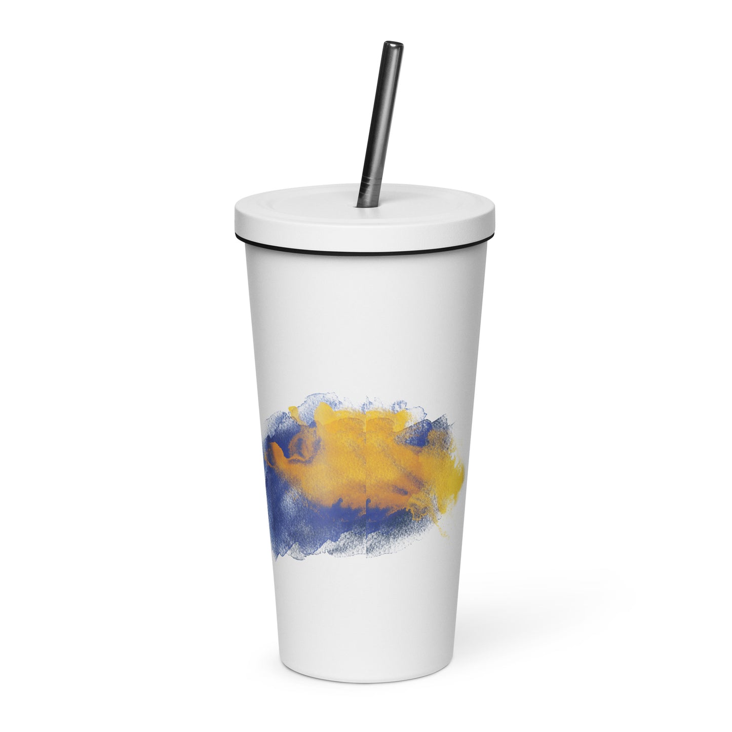 Insulated tumbler with a straw