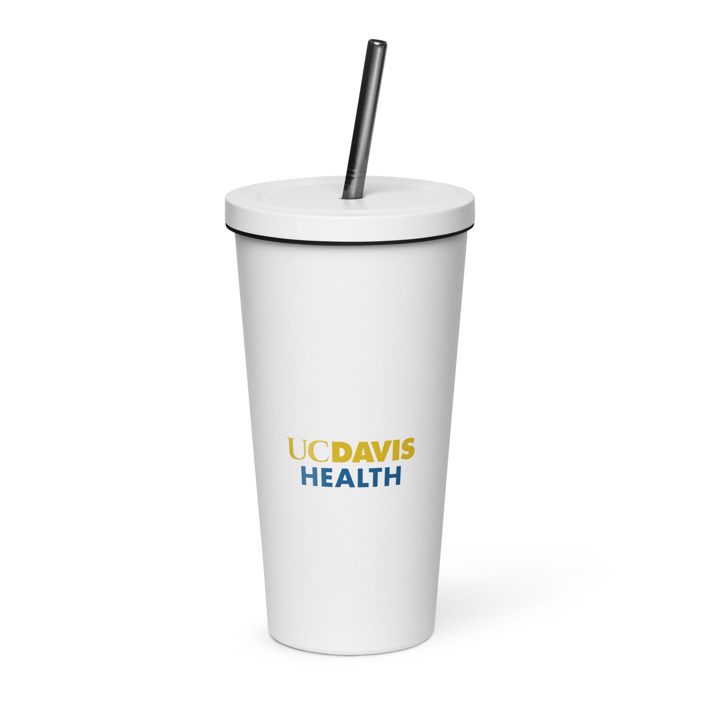 UC Davis Health Insulated tumbler with a straw