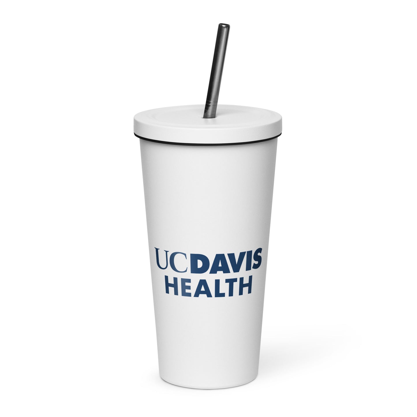 Insulated tumbler with a straw