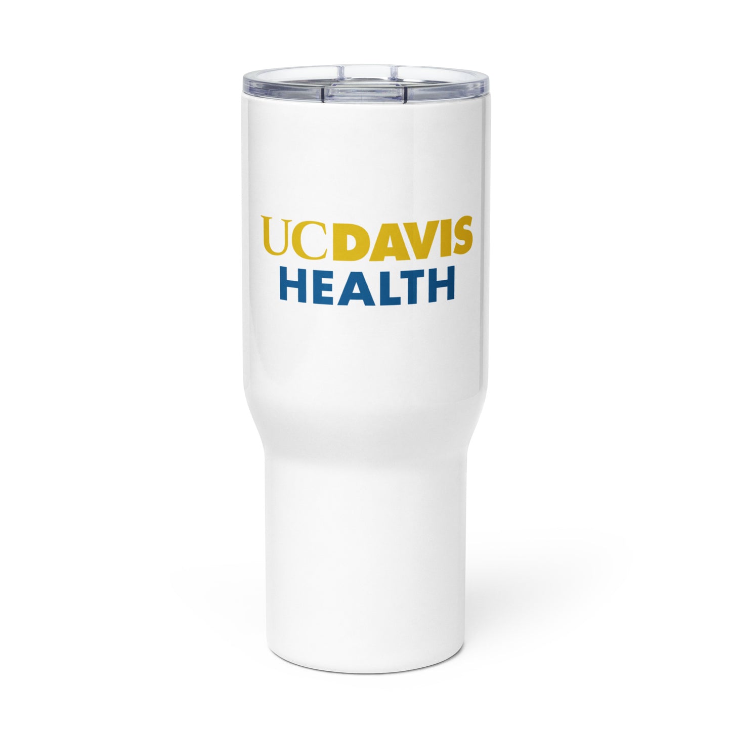 UC Davis Health Travel mug with a handle