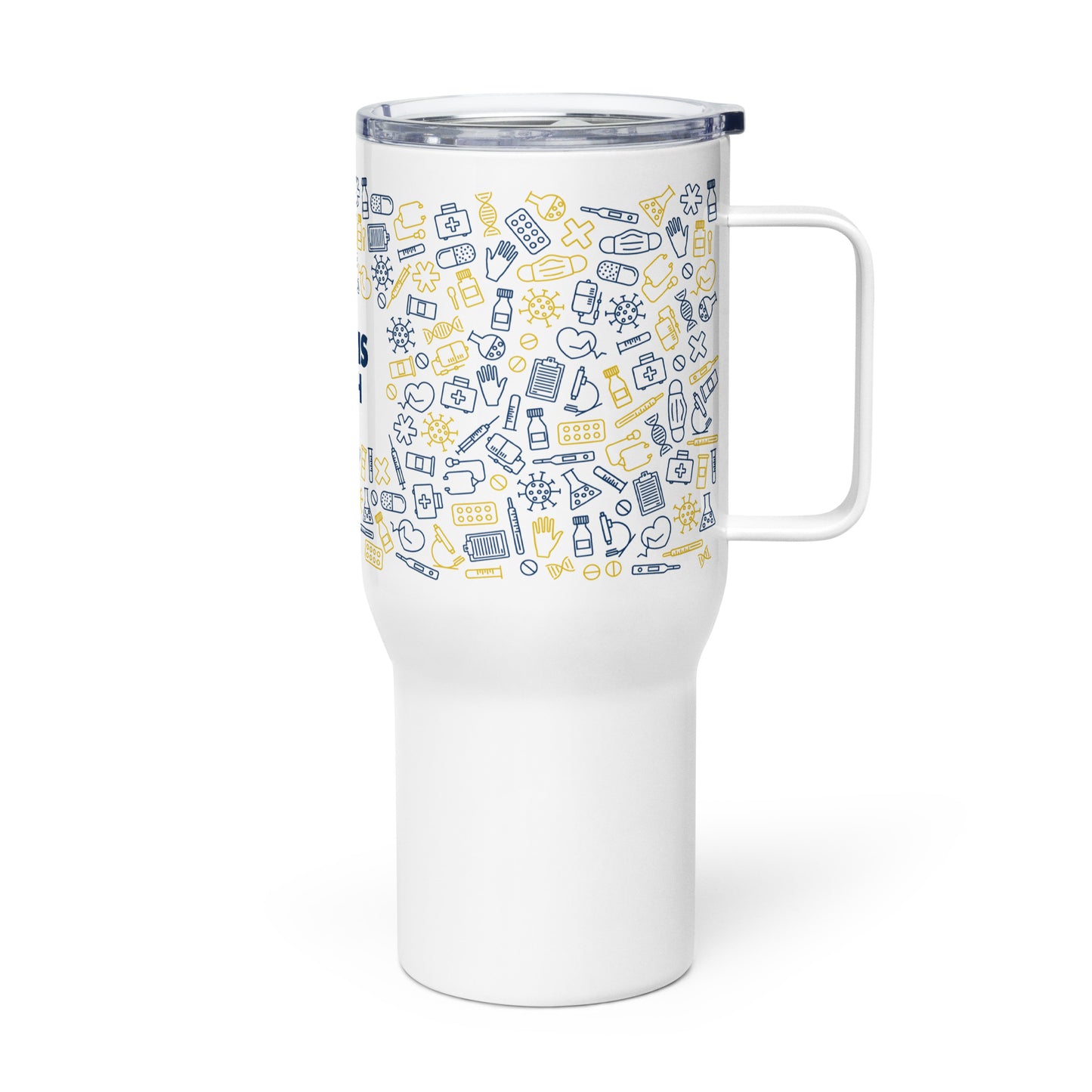 Travel mug with a handle