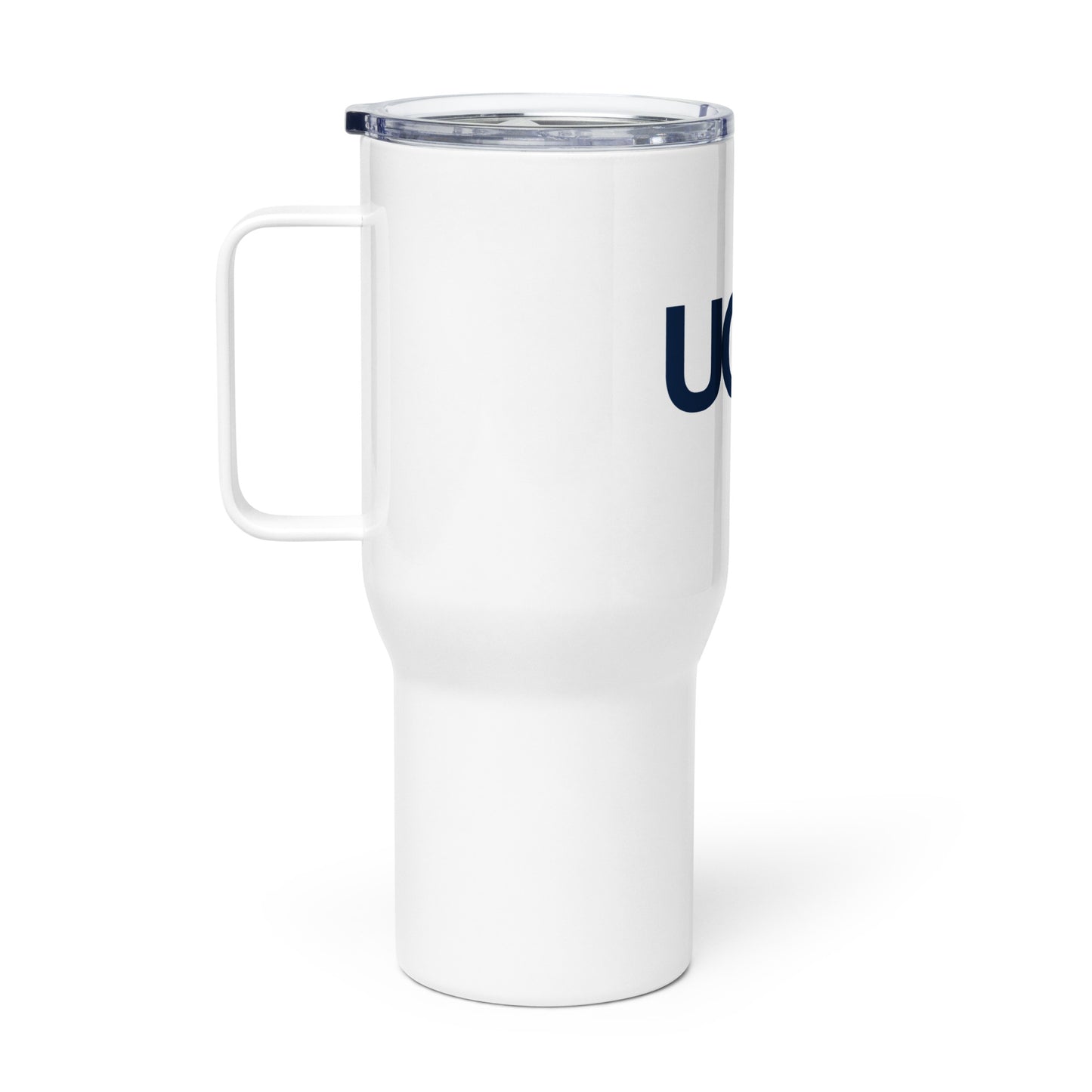 Travel mug with a handle